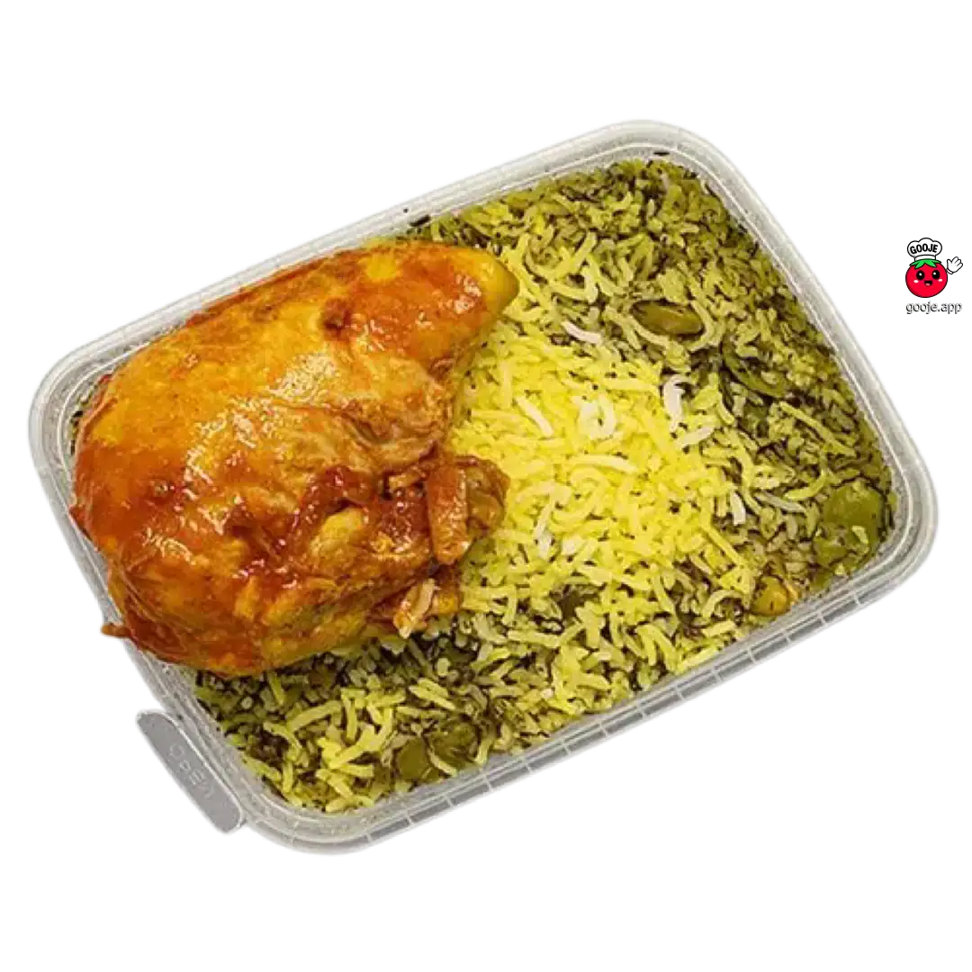 باقالی پلو با مرغ سینه