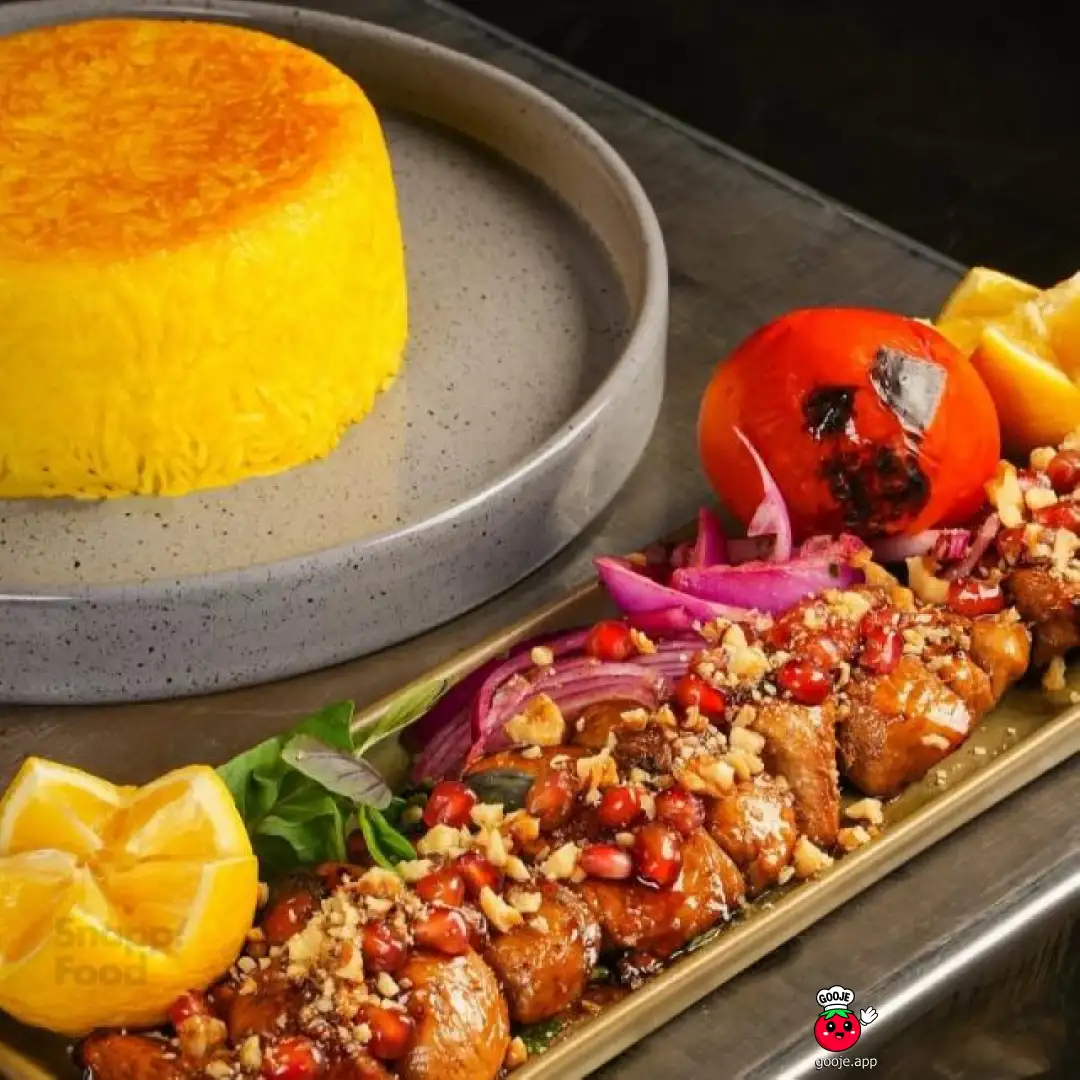 جوجه ترش با کته