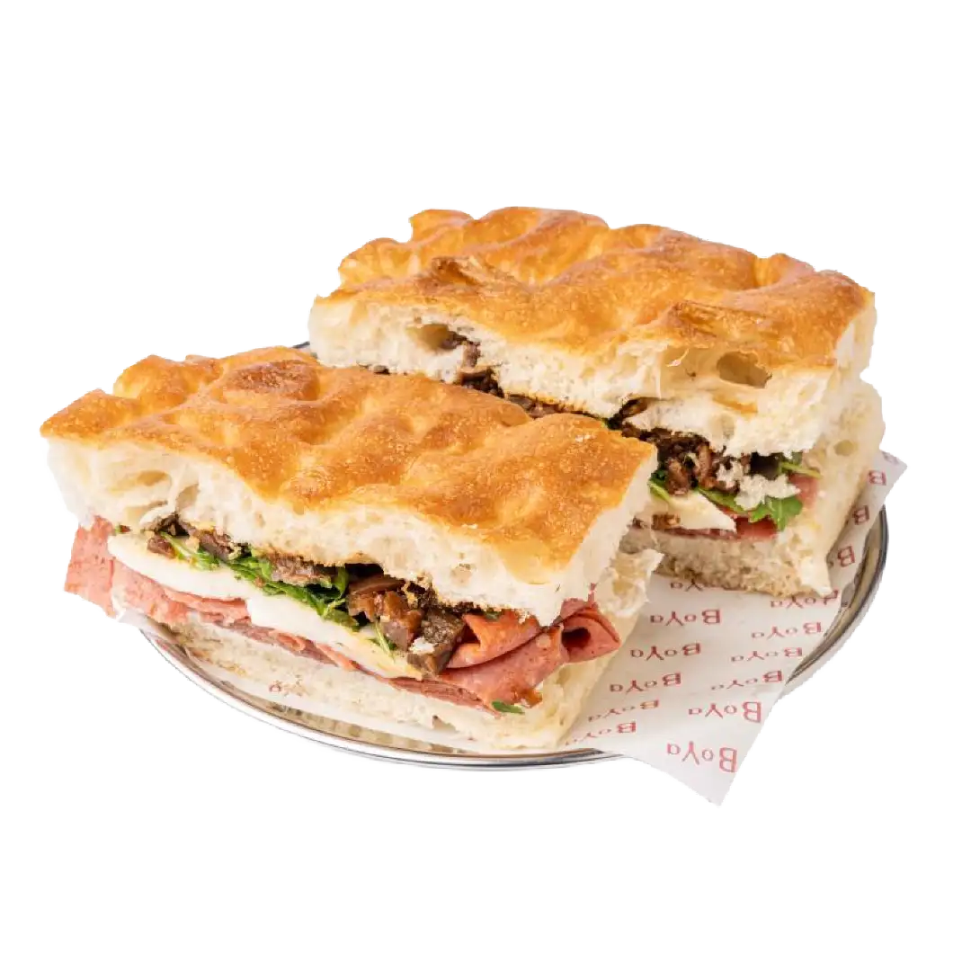 Beef Ham, Eggplant Chutney Schiacciata