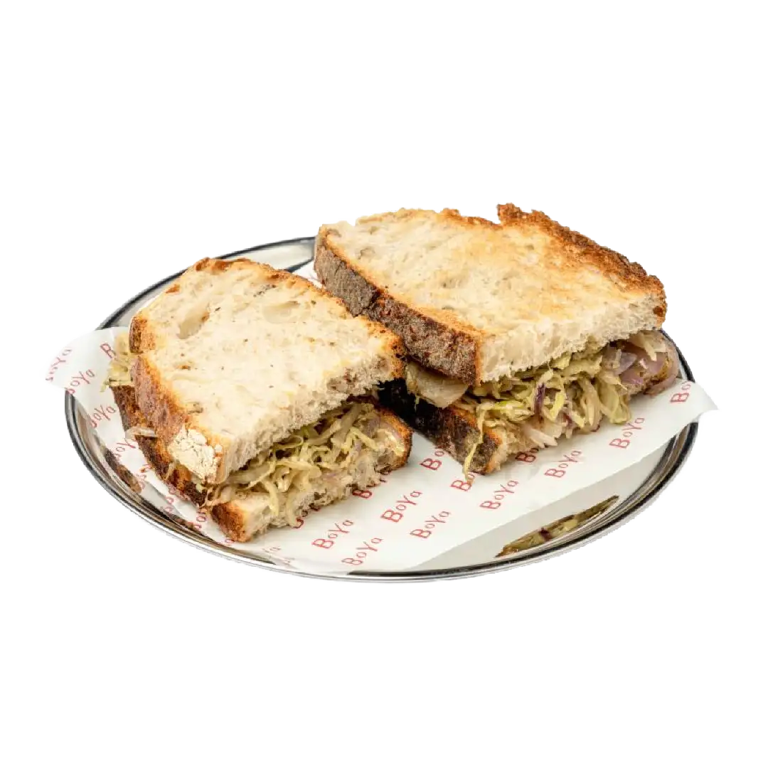 Eggplant Relish & Cabbage Toast