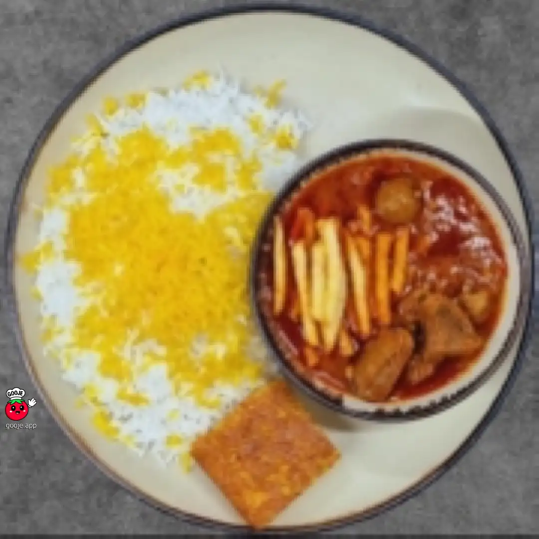 چلو خورشت قیمه سیب زمینی